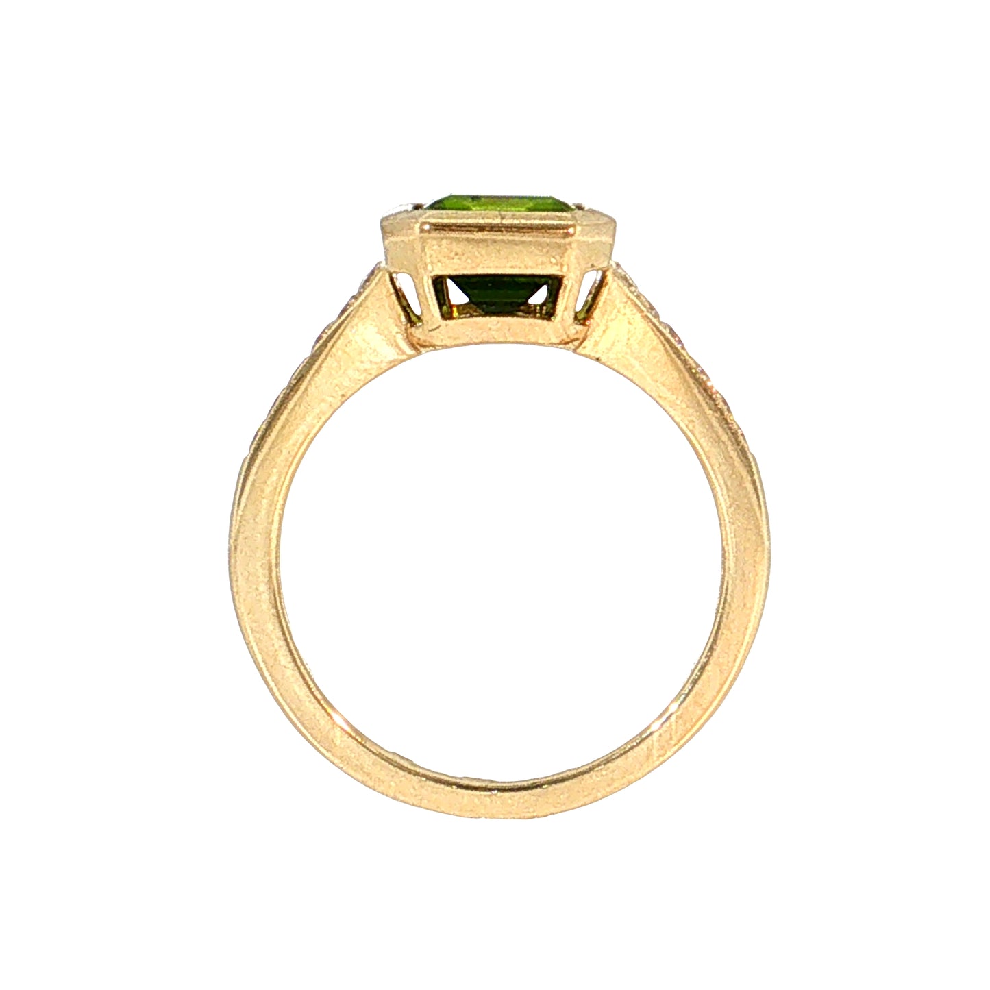 2.72 Peridot & Diamond Cocktail Ring 14k Yellow Gold