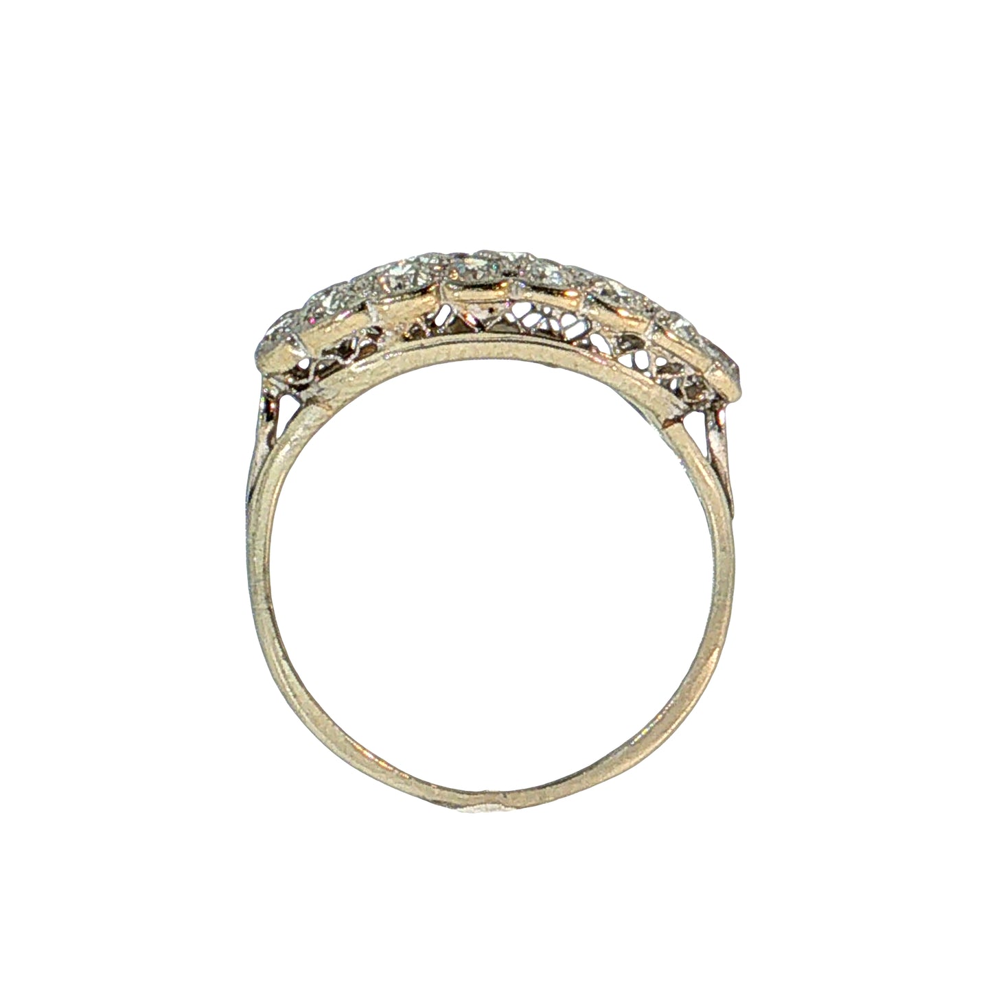 1.19 Antique Art Deco Diamond Cocktail Ring 18k
