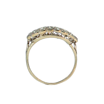 1.19 Antique Art Deco Diamond Cocktail Ring 18k
