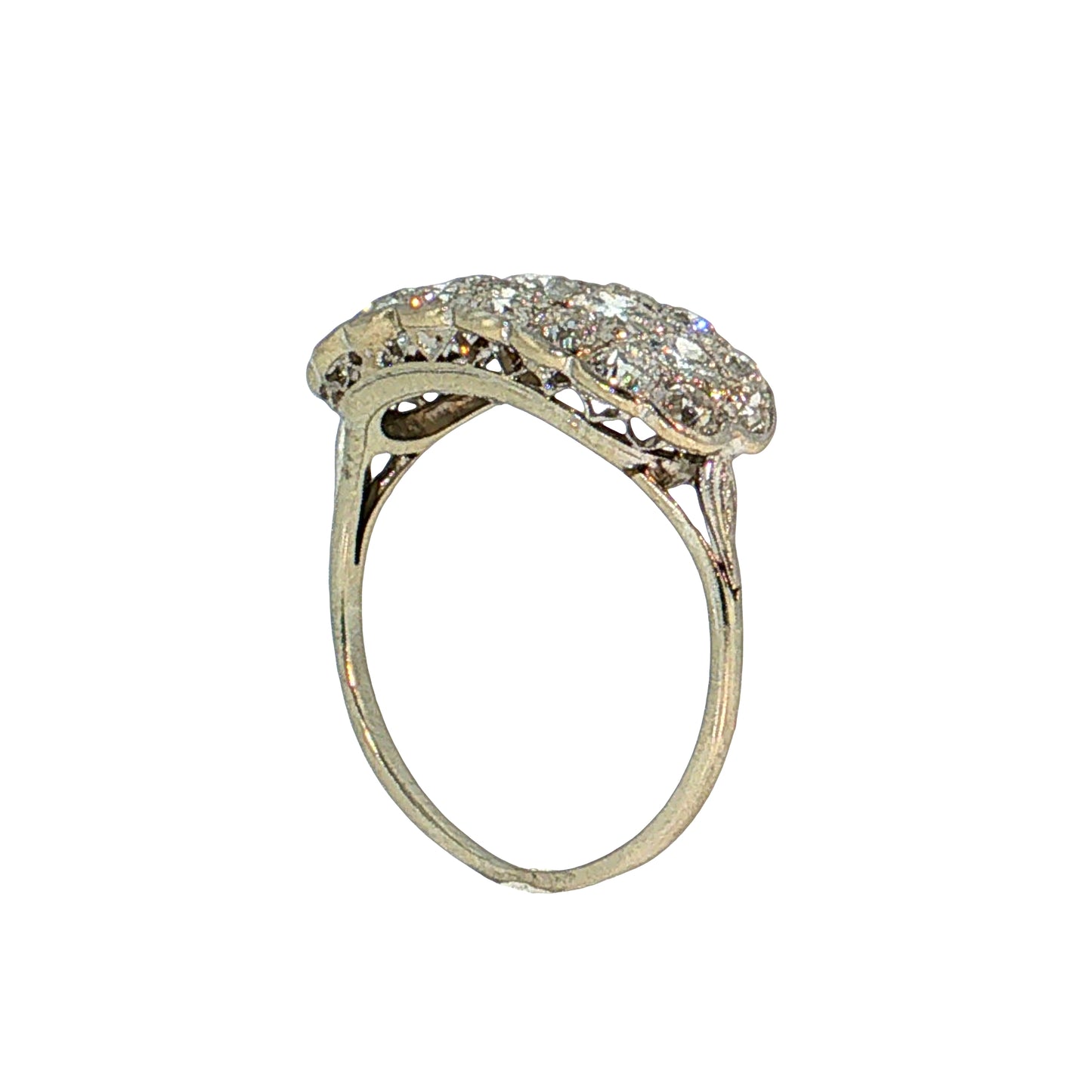 1.19 Antique Art Deco Diamond Cocktail Ring 18k