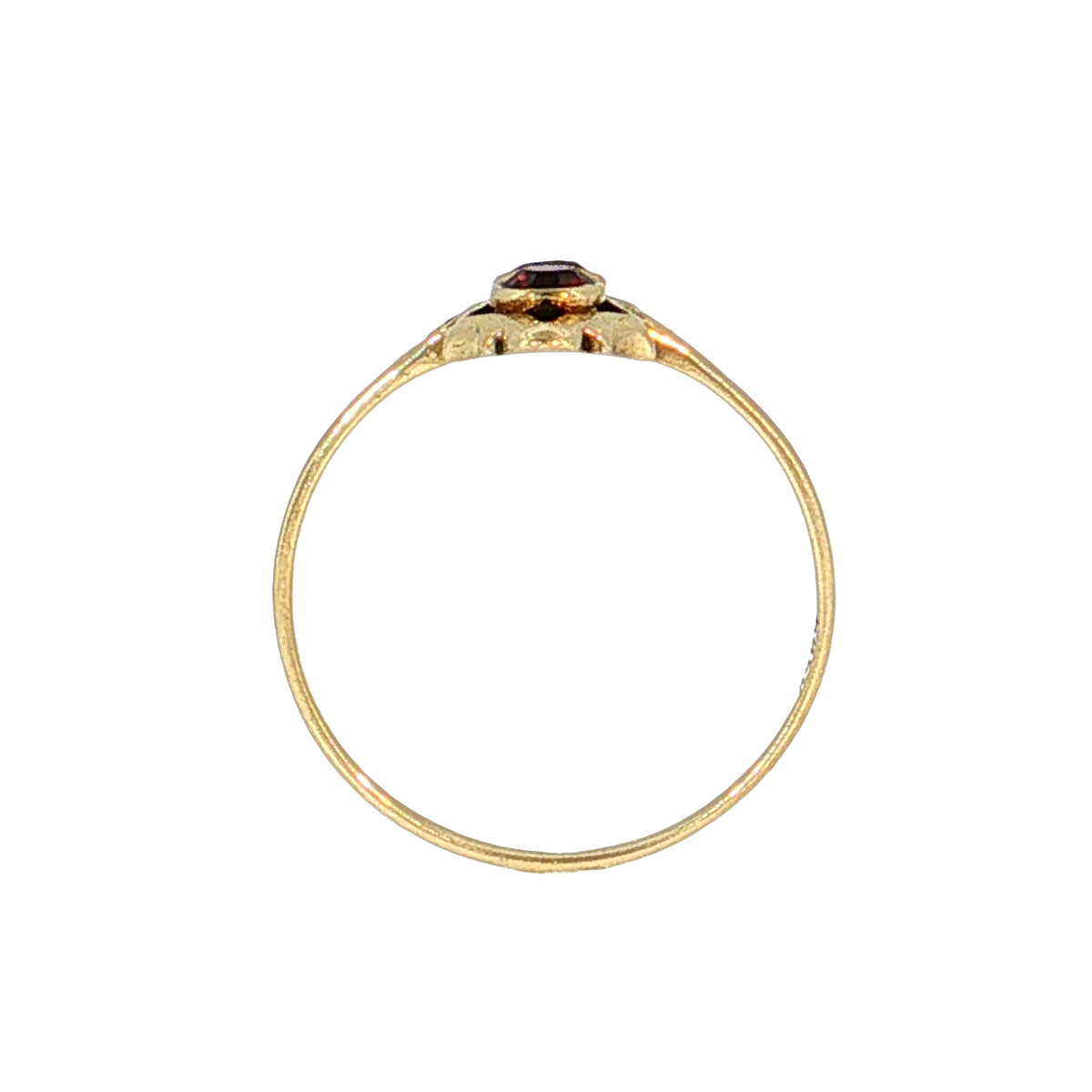 .26 Vintage Retro Garnet Cocktail Ring 14k Yellow Gold