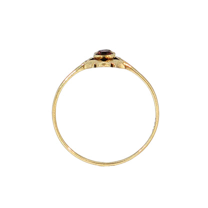 .26 Vintage Retro Garnet Cocktail Ring 14k Yellow Gold