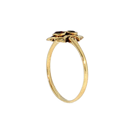 .26 Vintage Retro Garnet Cocktail Ring 14k Yellow Gold