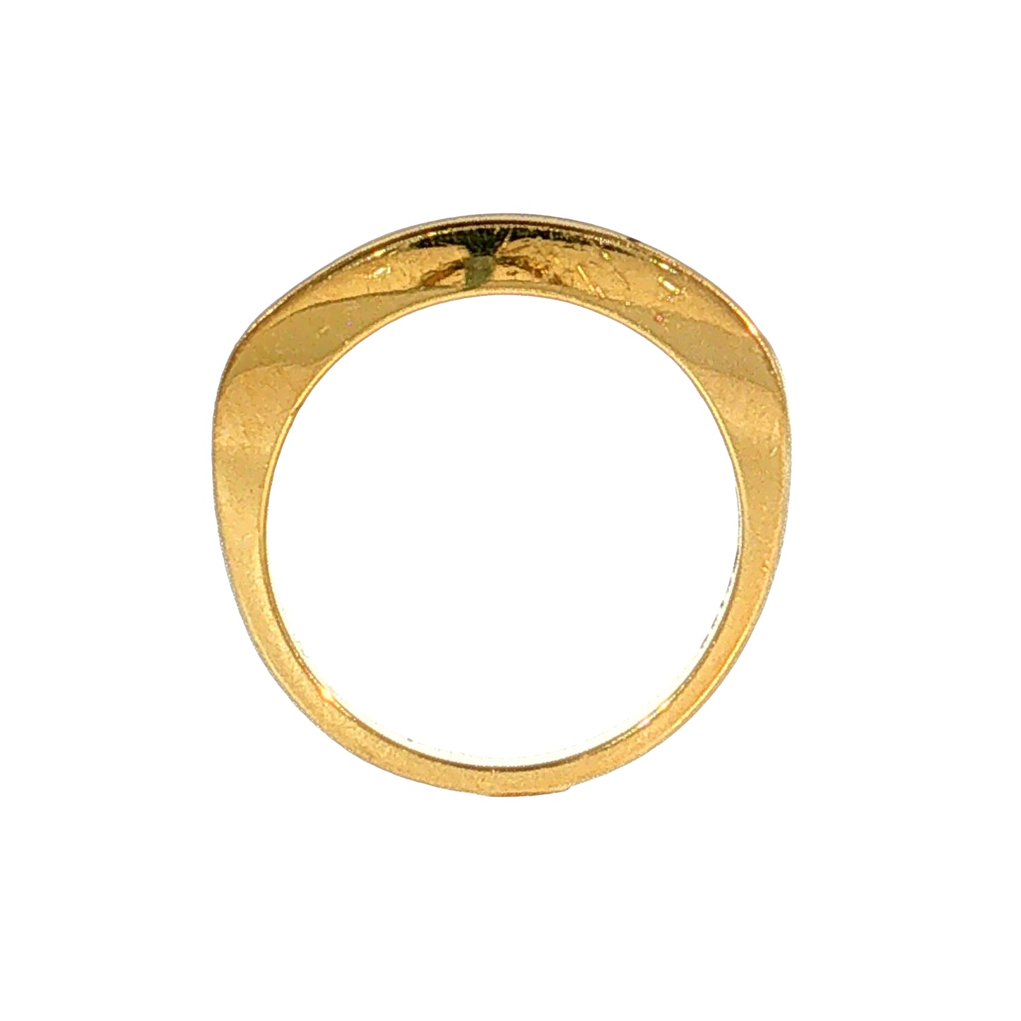 .44 Diamond & Emerald Stacking Ring 18k Yellow Gold