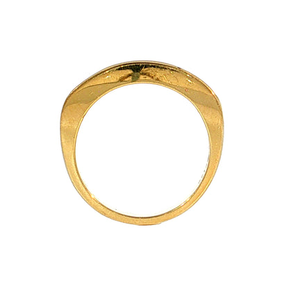 .44 Diamond & Emerald Stacking Ring 18k Yellow Gold