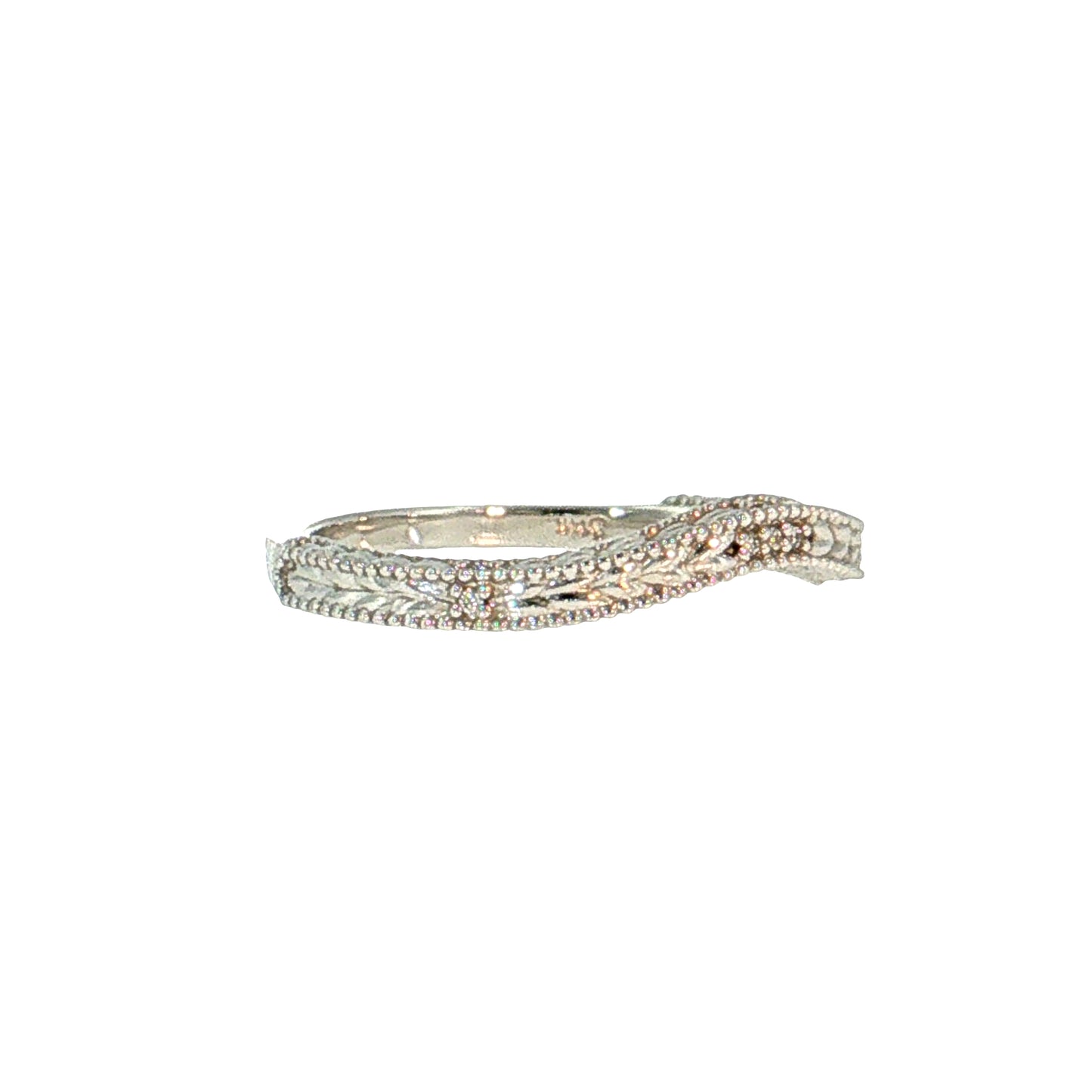 .03 Diamond Chevron Contoured Wedding Band 14k