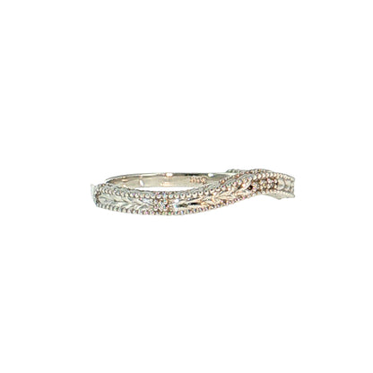 .03 Diamond Chevron Contoured Wedding Band 14k