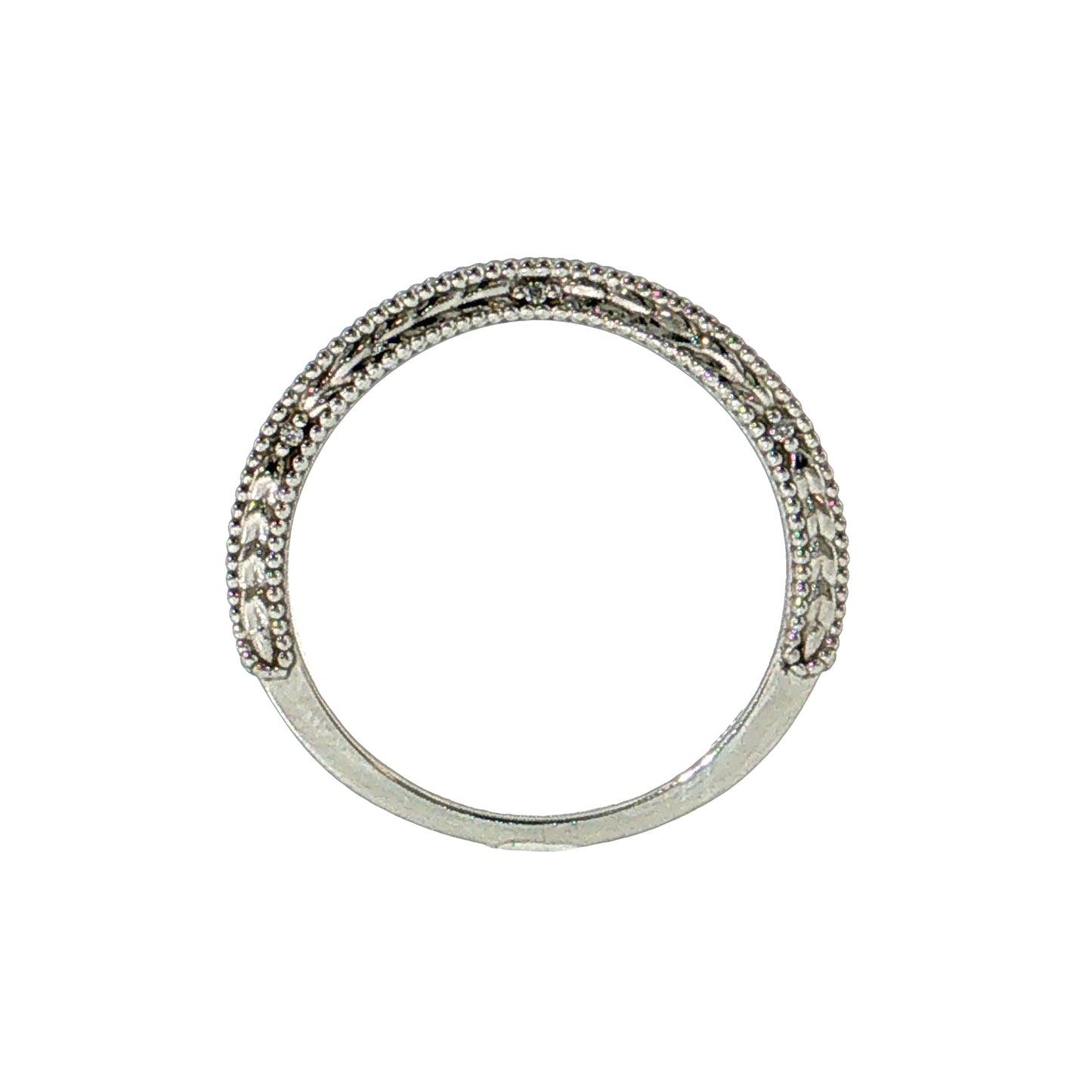.03 Diamond Chevron Contoured Wedding Band 14k