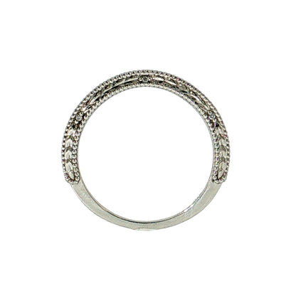 .03 Diamond Chevron Contoured Wedding Band 14k