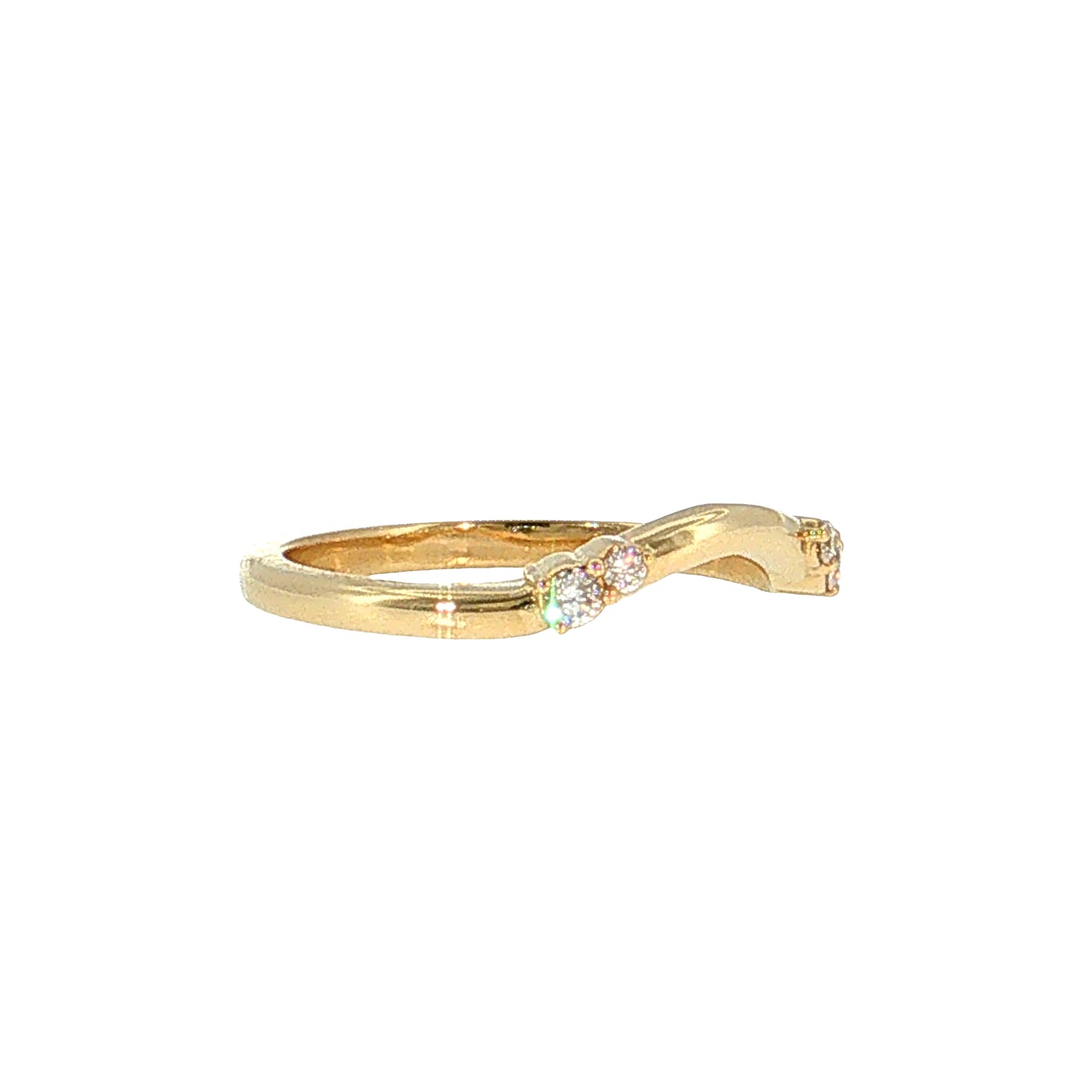 .09 Contoured Diamond Band 14k Yellow Gold