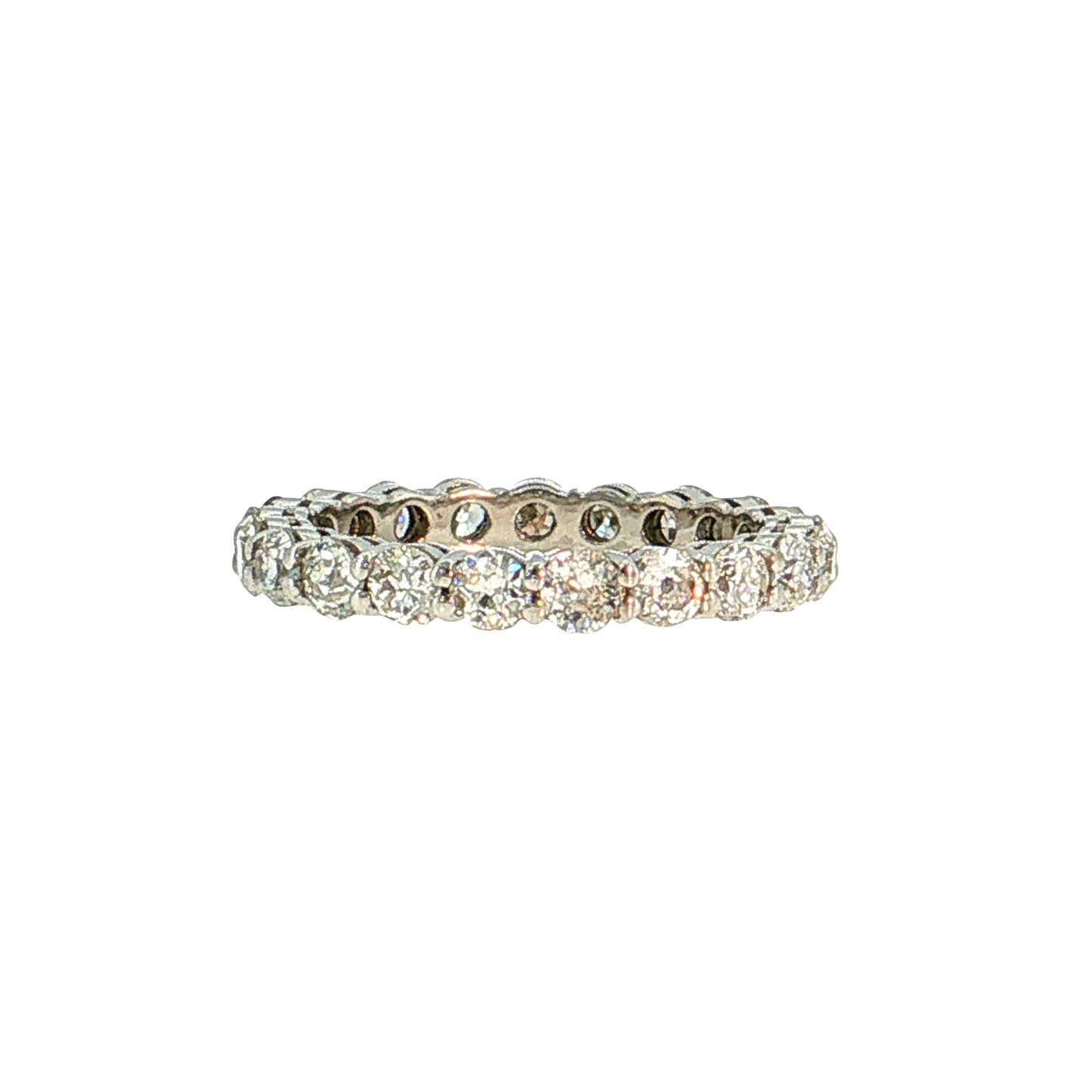 2.14 Old European Diamond Eternity Wedding Band Platinum