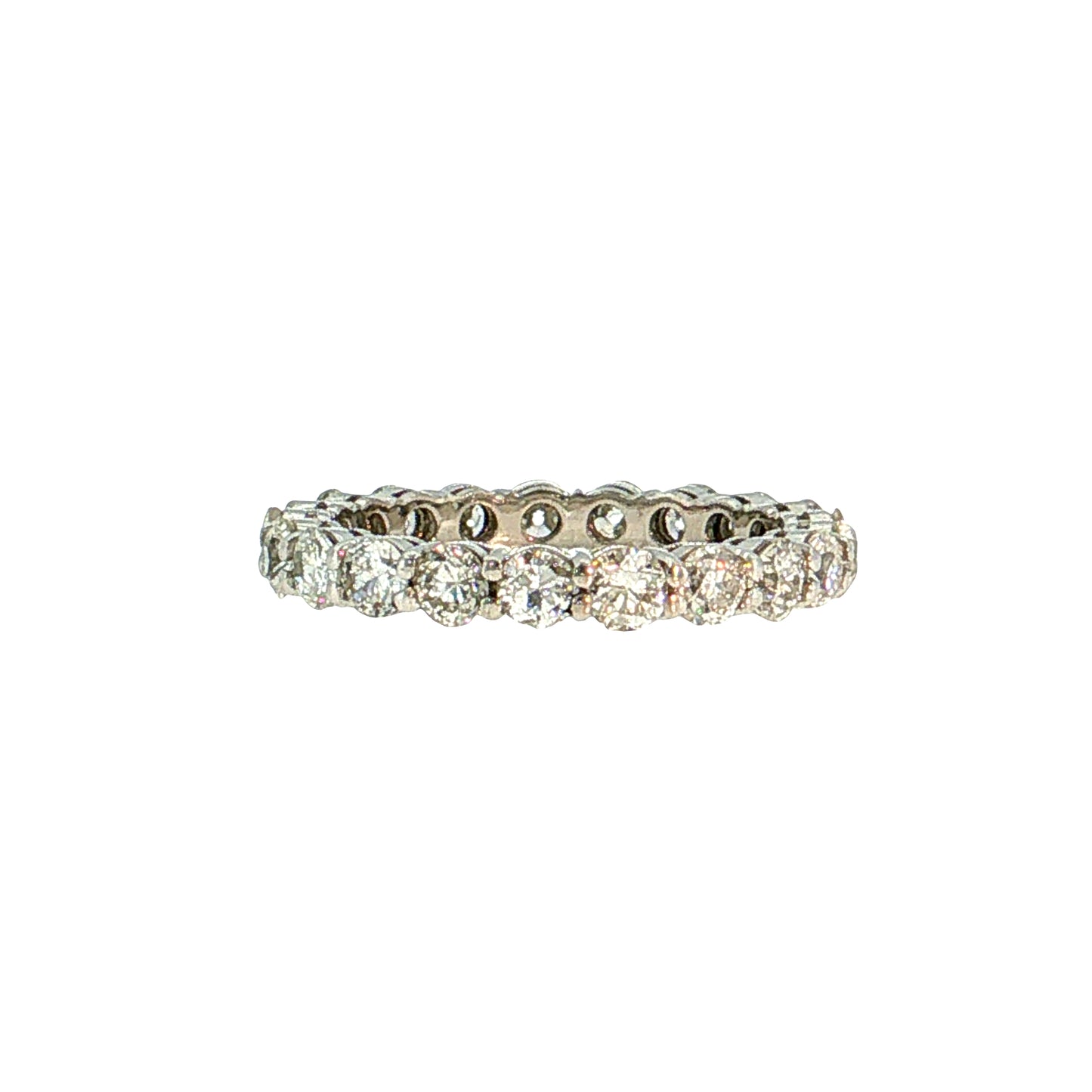2.14 Old European Diamond Eternity Wedding Band Platinum