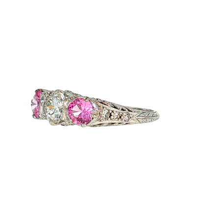 .79 Antique Edwardian Diamond Engagement Ring Platinum
