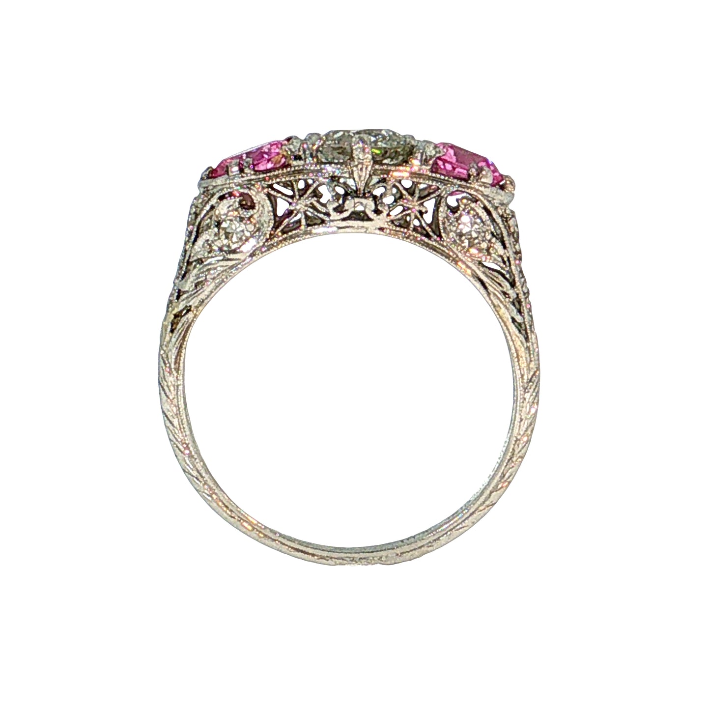 .79 Antique Edwardian Diamond Engagement Ring Platinum