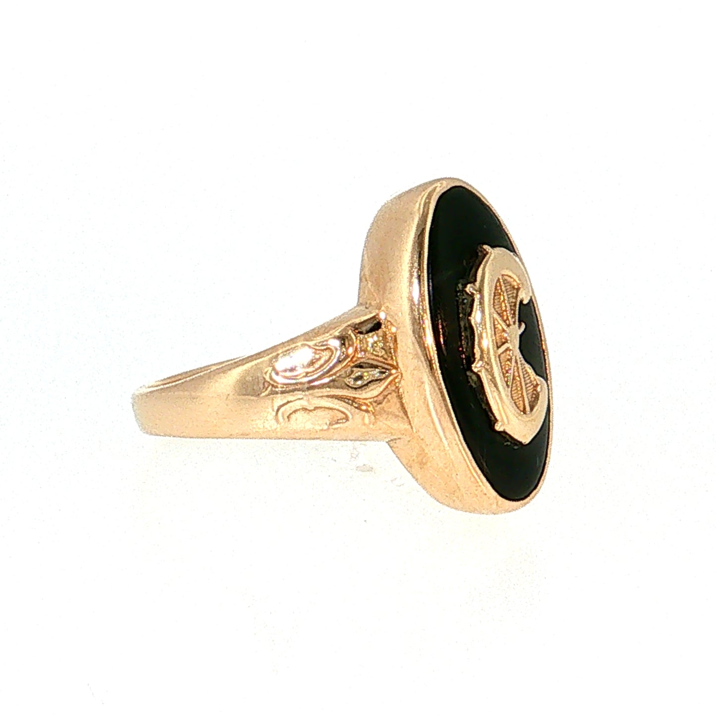 Black Onyx Wagon Wheel Cocktail Ring 14k