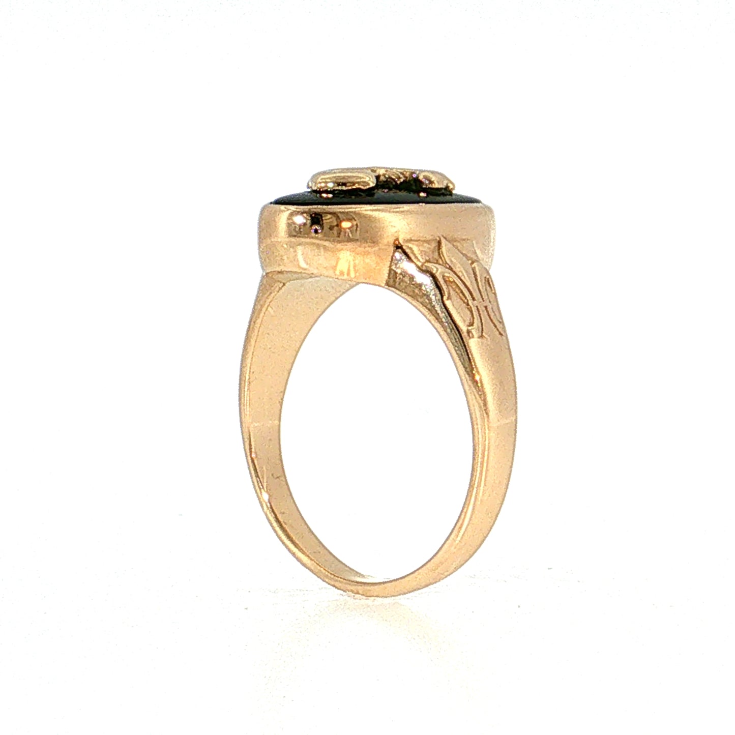Black Onyx Wagon Wheel Cocktail Ring 14k