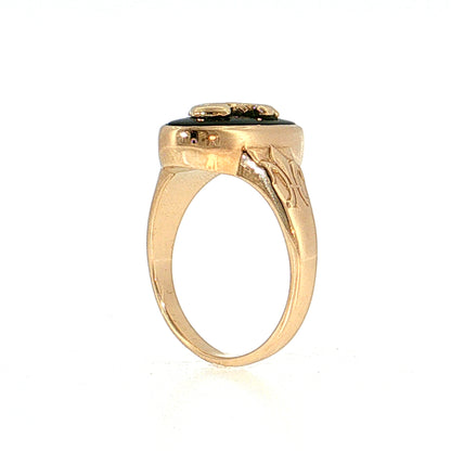 Black Onyx Wagon Wheel Cocktail Ring 14k