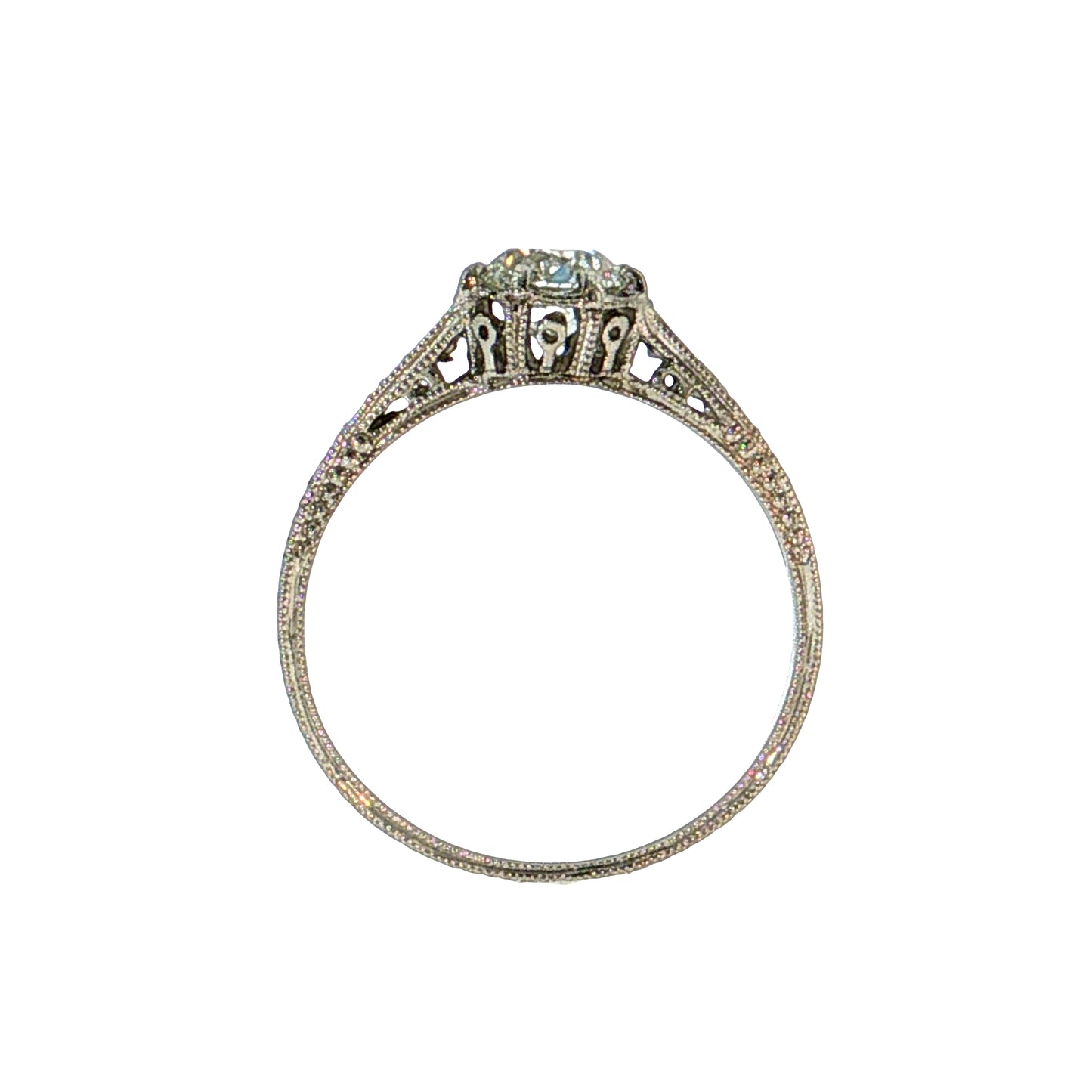 .70 Old European Diamond Engagement Ring Platinum