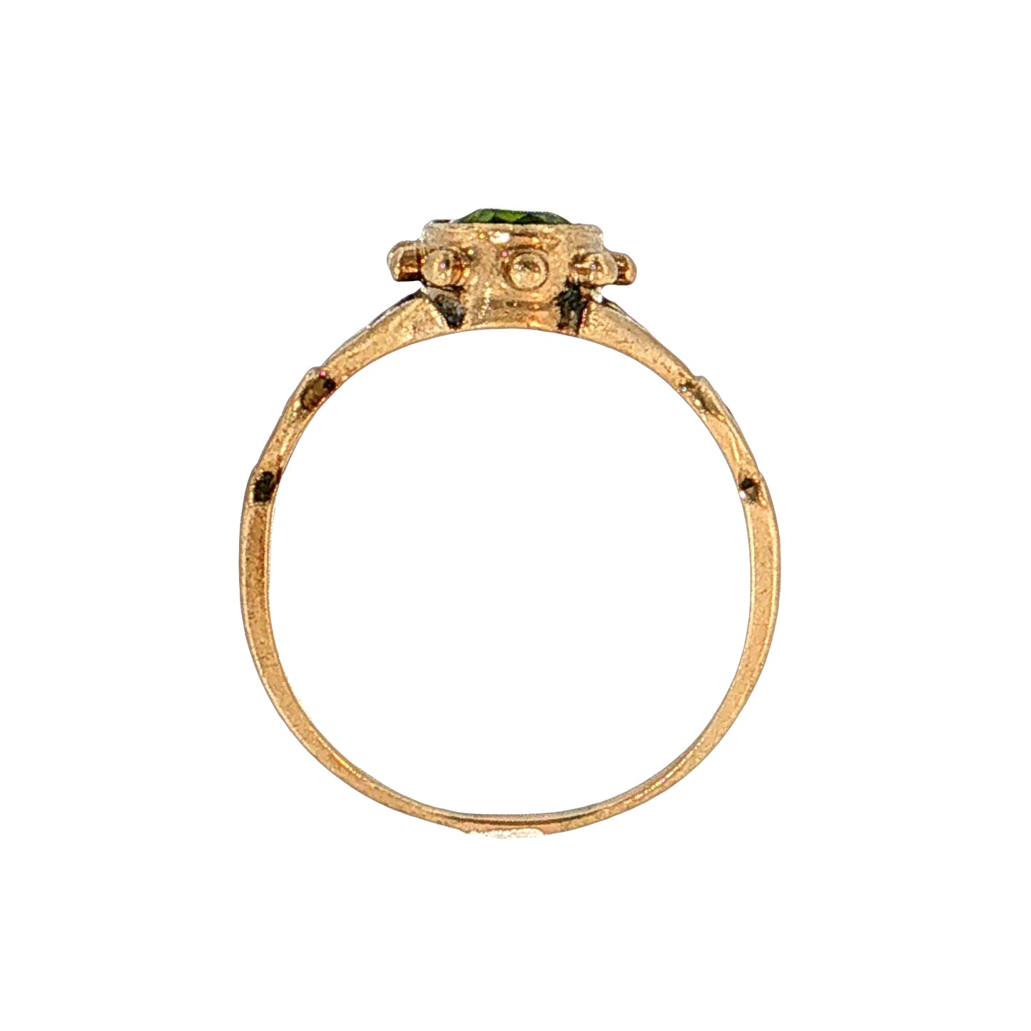 .87 Oval Peridot Cocktail Ring 10k Yellow Gold