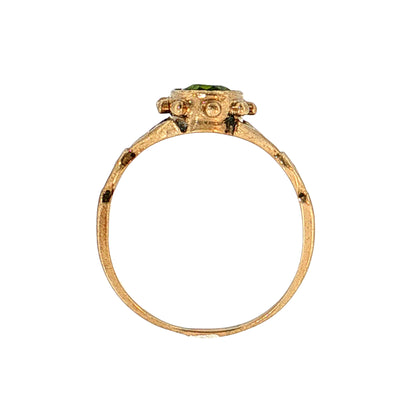 .87 Oval Peridot Cocktail Ring 10k Yellow Gold