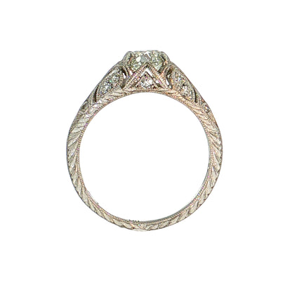 .80 Art Deco Inspired Diamond Engagement Ring Platinum