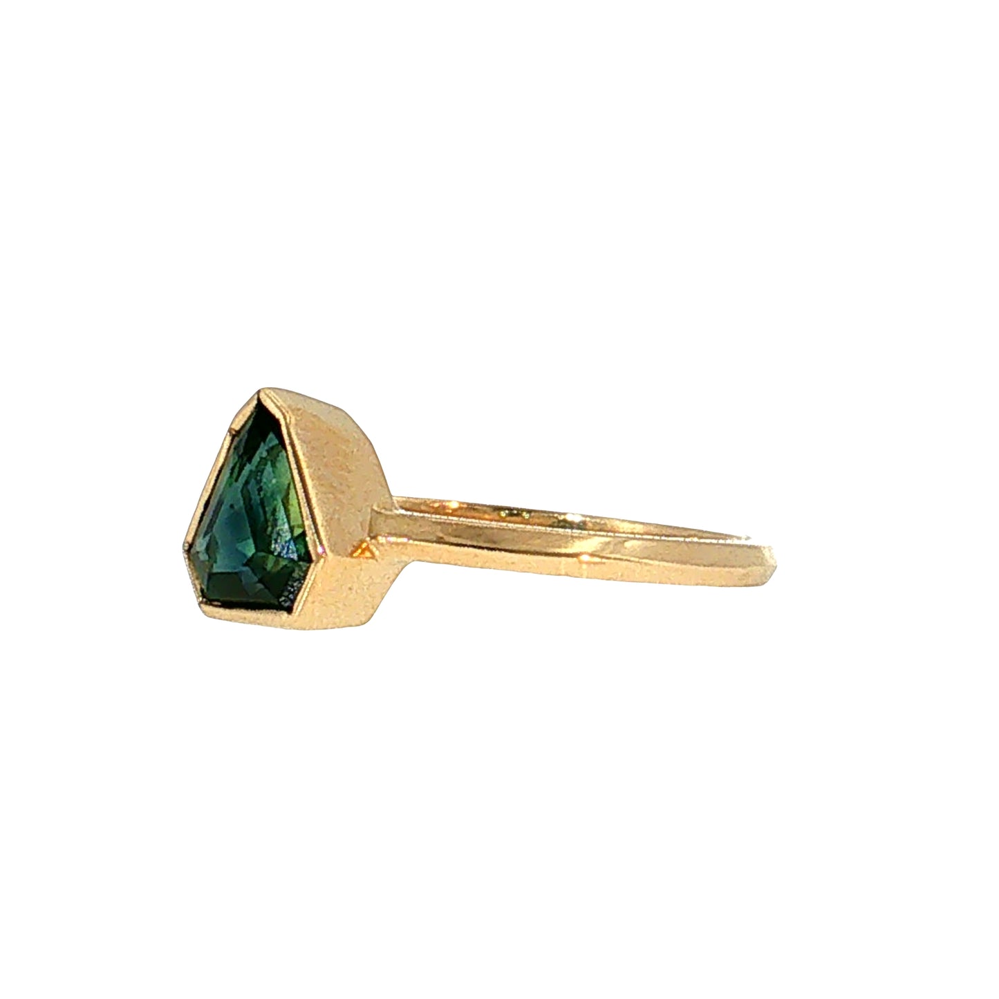 1.55 Shield Sapphire Solitaire Engagement Ring 14k