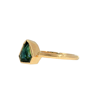 1.55 Shield Sapphire Solitaire Engagement Ring 14k