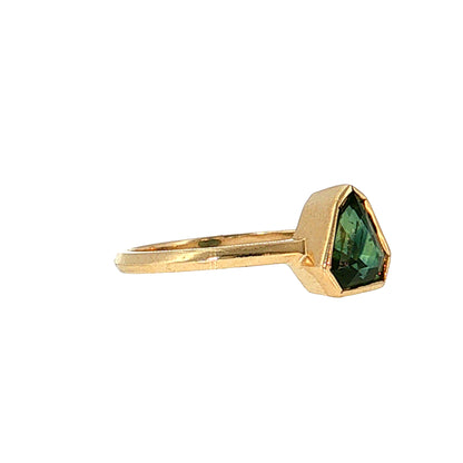 1.55 Shield Sapphire Solitaire Engagement Ring 14k