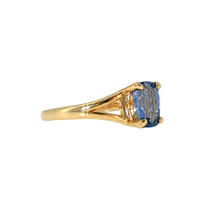1.66 Cushion Cut Sapphire Engagement Ring 14k