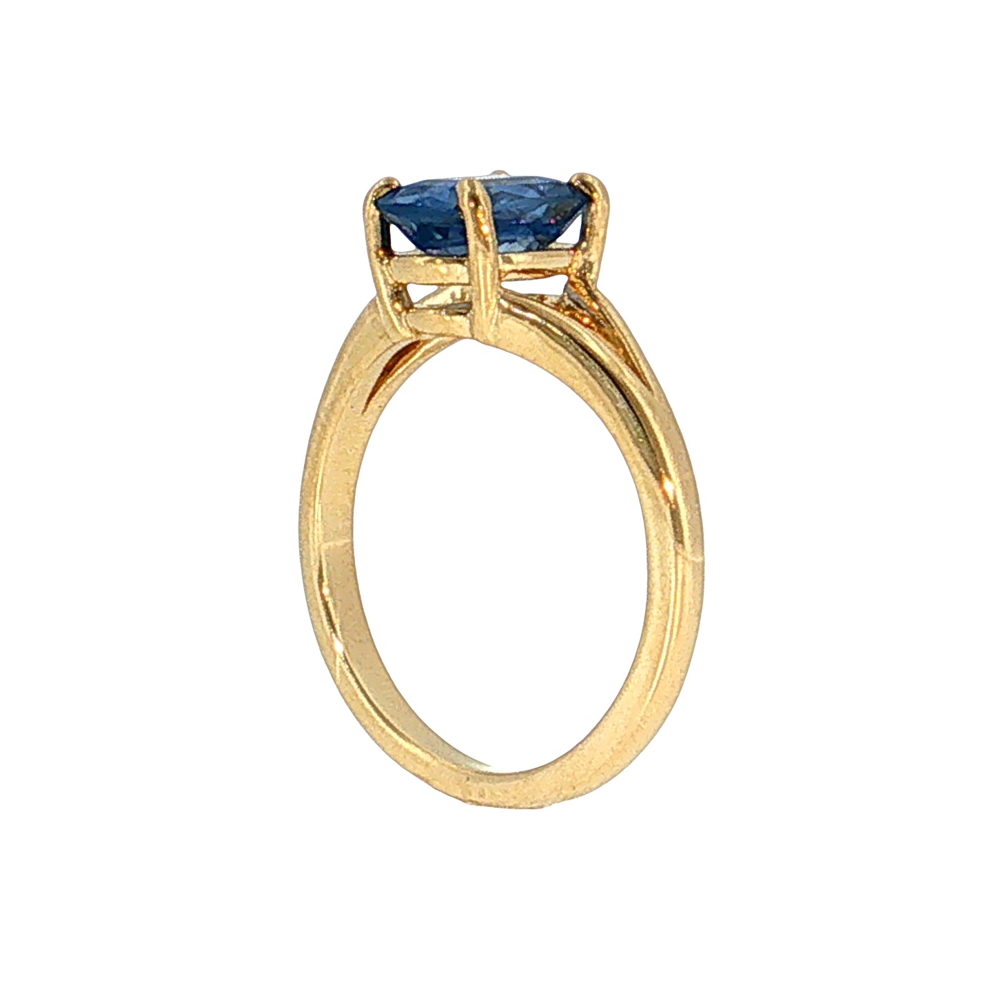 1.66 Cushion Cut Sapphire Engagement Ring 14k