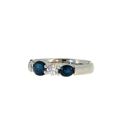 1.89 Sapphire Five Stone Ring 18k White Gold & Platinum