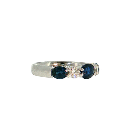 1.89 Sapphire Five Stone Ring 18k White Gold & Platinum
