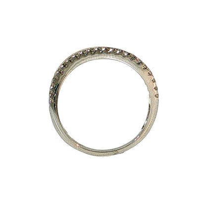 .22 Diamond Wave Stacking Ring 14k & Platinum