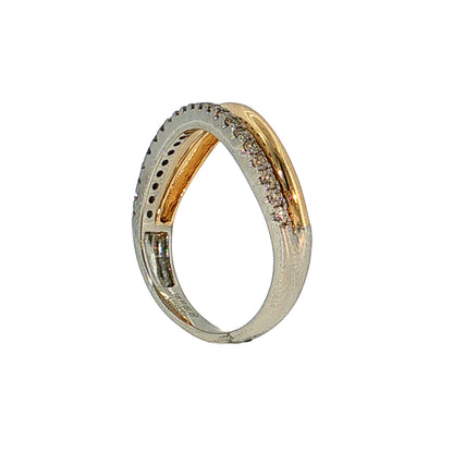 .22 Diamond Wave Stacking Ring 14k & Platinum