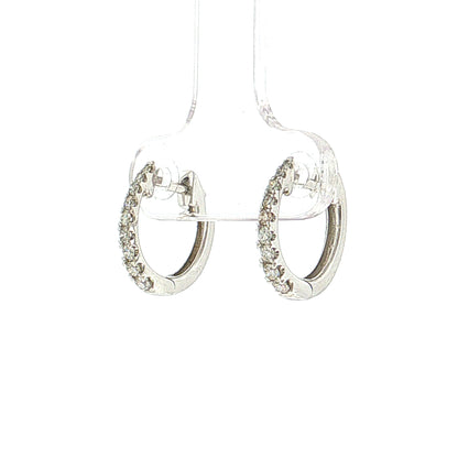 .20 Graduated Diamond Hoop Earrings 14k White Gold
