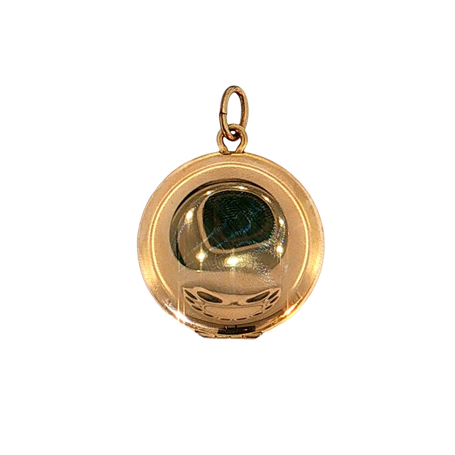 Vintage Mid-Century Filigree Round Locket 14k Yellow Gold