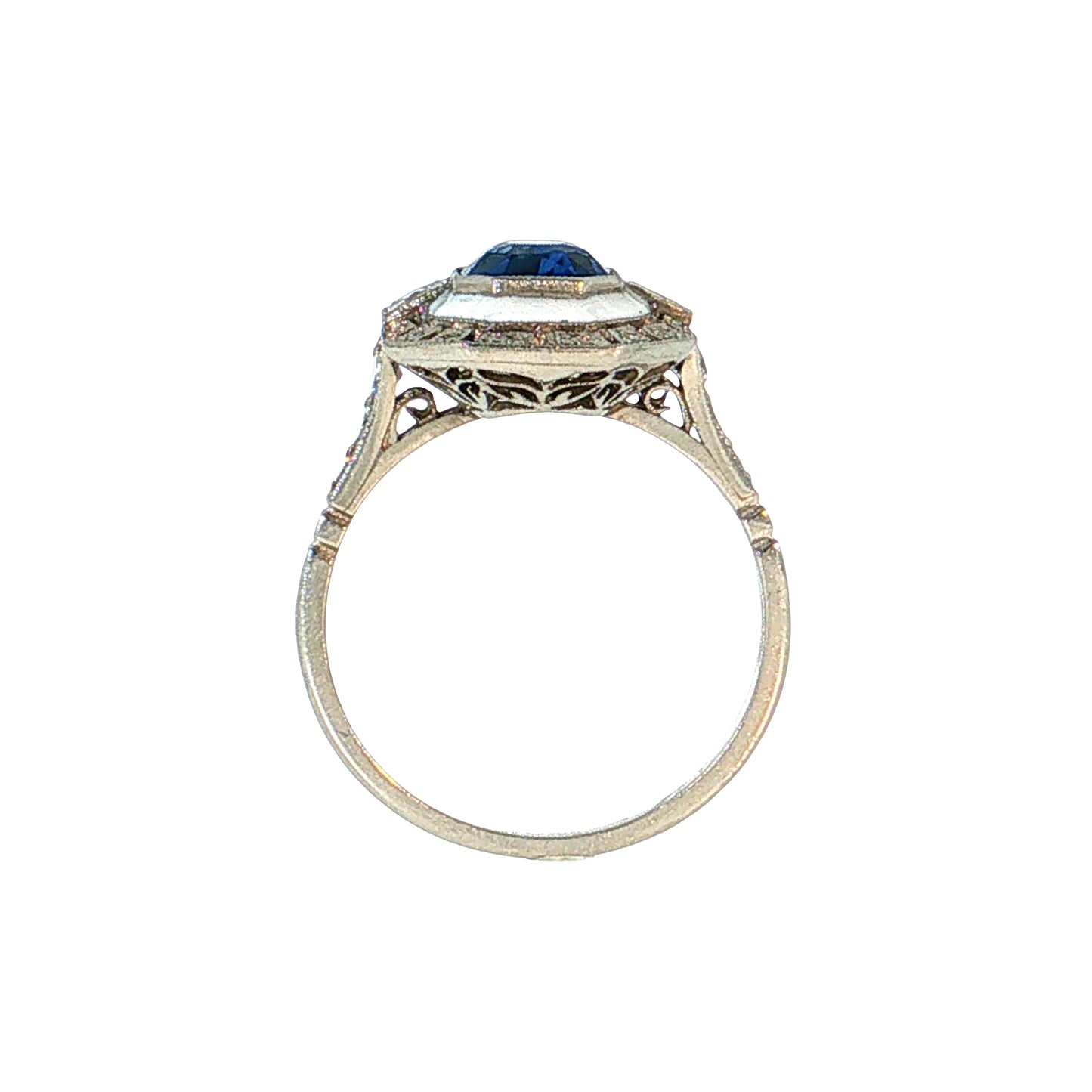 3.05 Cushion Sapphire & Diamond Cocktail Ring Platinum