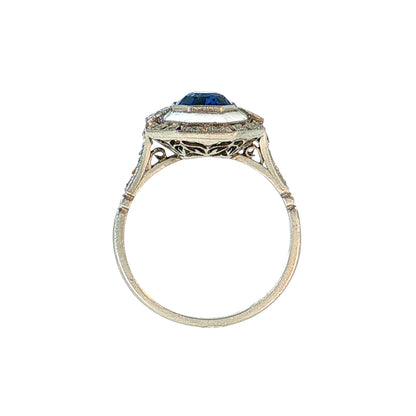 3.05 Cushion Sapphire & Diamond Cocktail Ring Platinum
