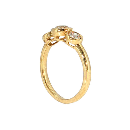 .76 Three Stone Diamond Engagement Ring 14k Yellow Gold