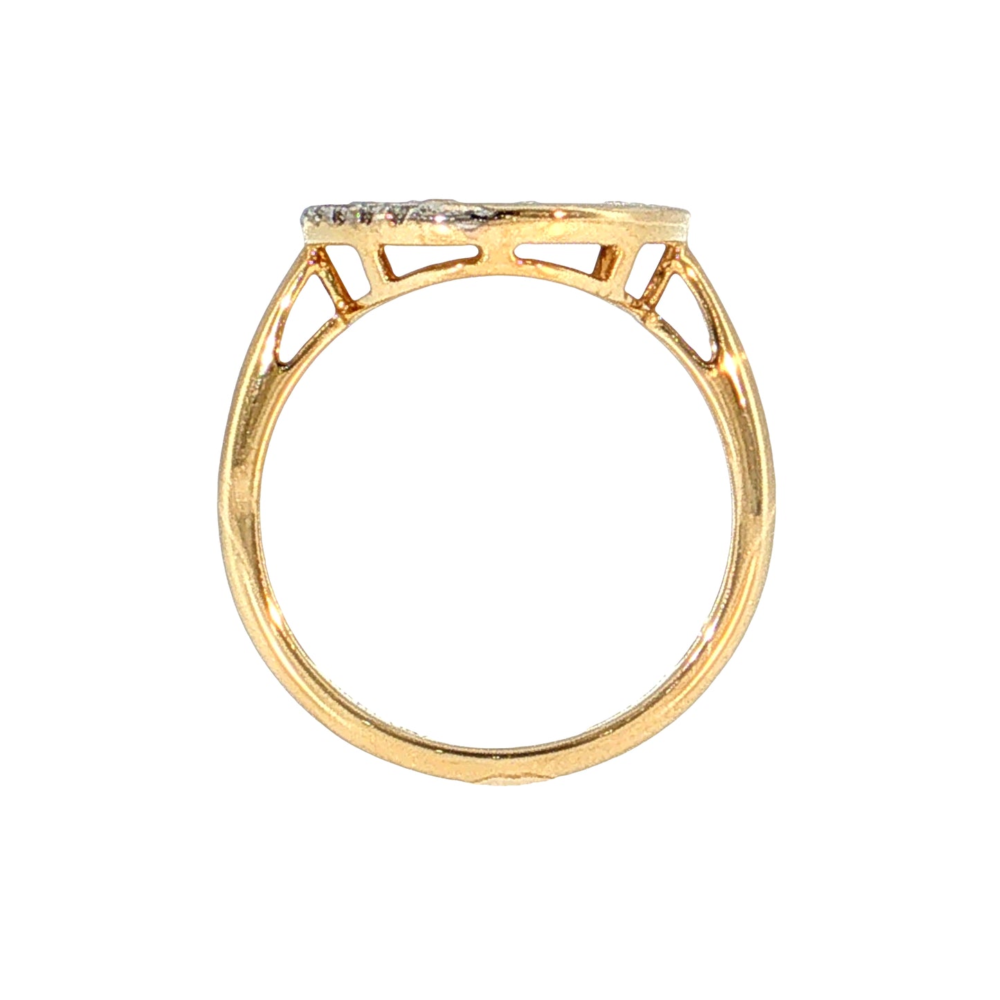 Celestial Diamond Moon & Stars Cocktail Ring 14k