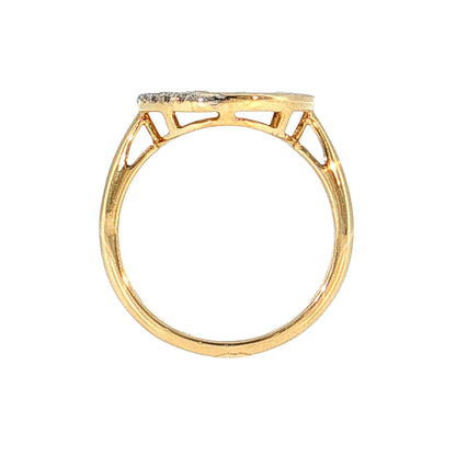 Celestial Diamond Moon & Stars Cocktail Ring 14k