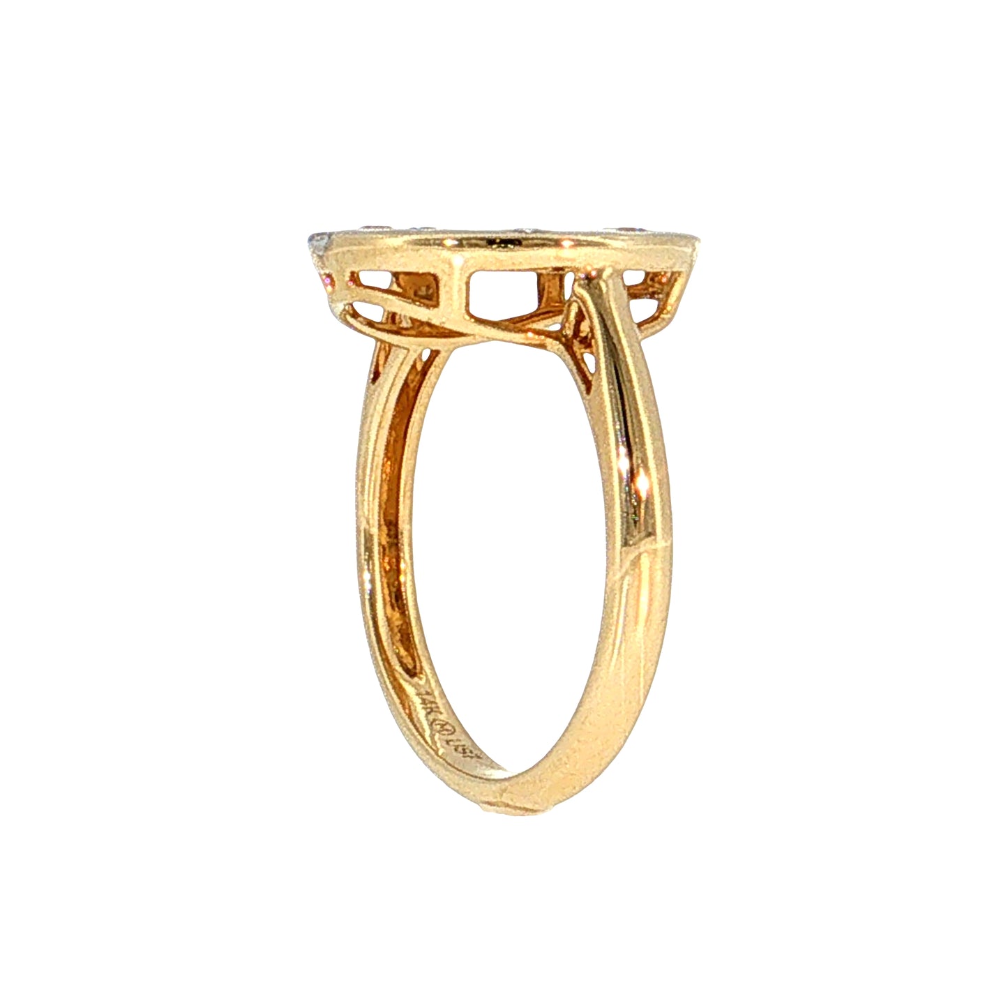 Celestial Diamond Moon & Stars Cocktail Ring 14k
