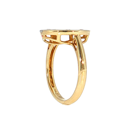 Celestial Diamond Moon & Stars Cocktail Ring 14k