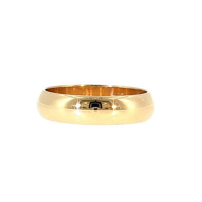 Men's Half Round Wedding Band 14k Yellow Gold