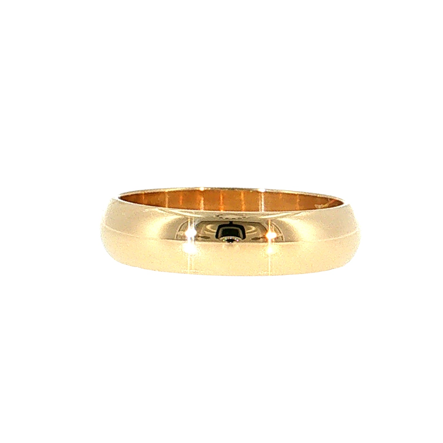 Men's Half Round Wedding Band 14k Yellow Gold