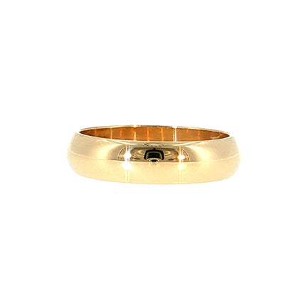 Men's Half Round Wedding Band 14k Yellow Gold