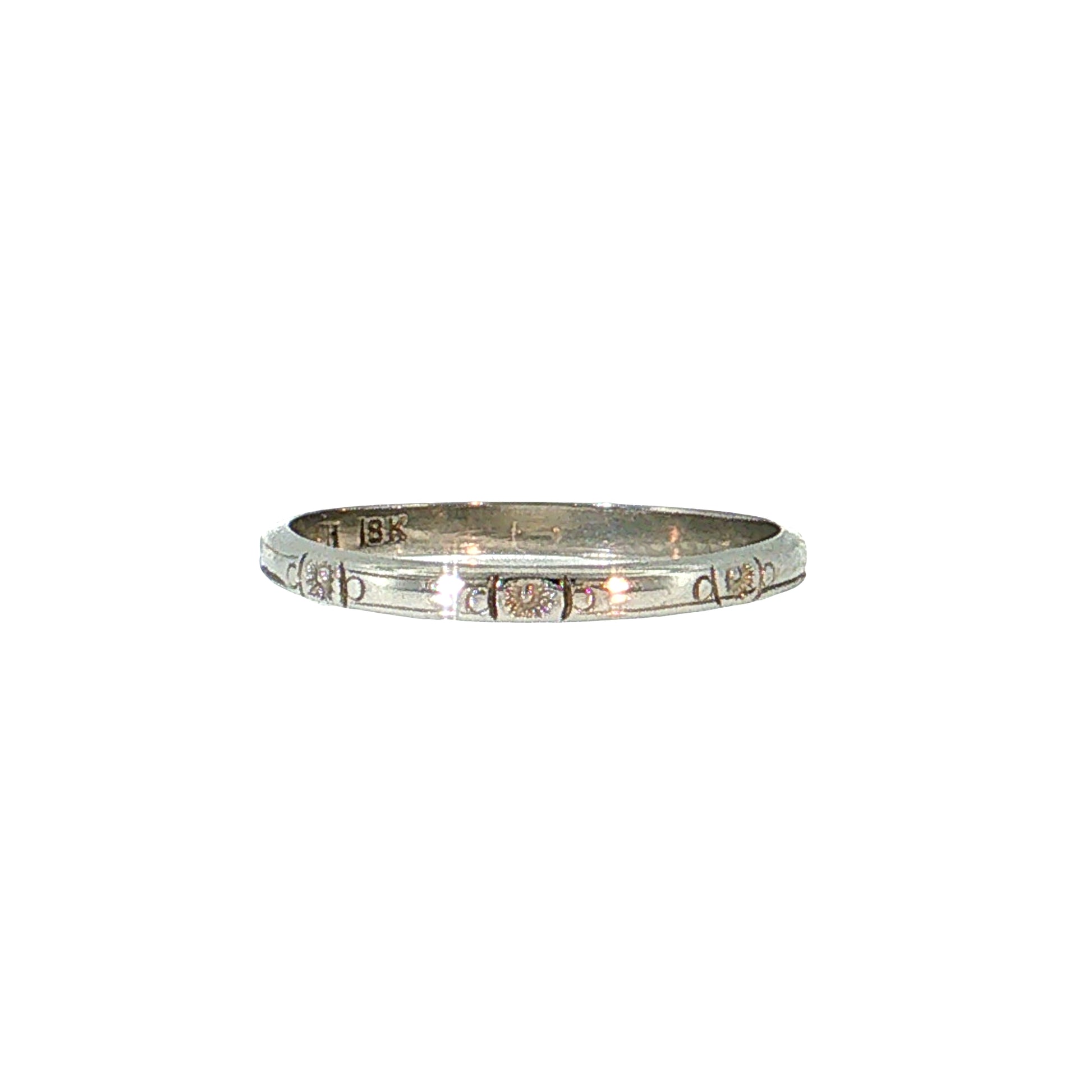 Antique Art Deco Orange Blossom Wedding Band 18k