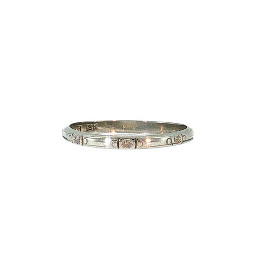 Antique Art Deco Orange Blossom Wedding Band 18k