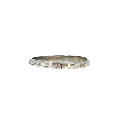 Antique Art Deco Orange Blossom Wedding Band 18k