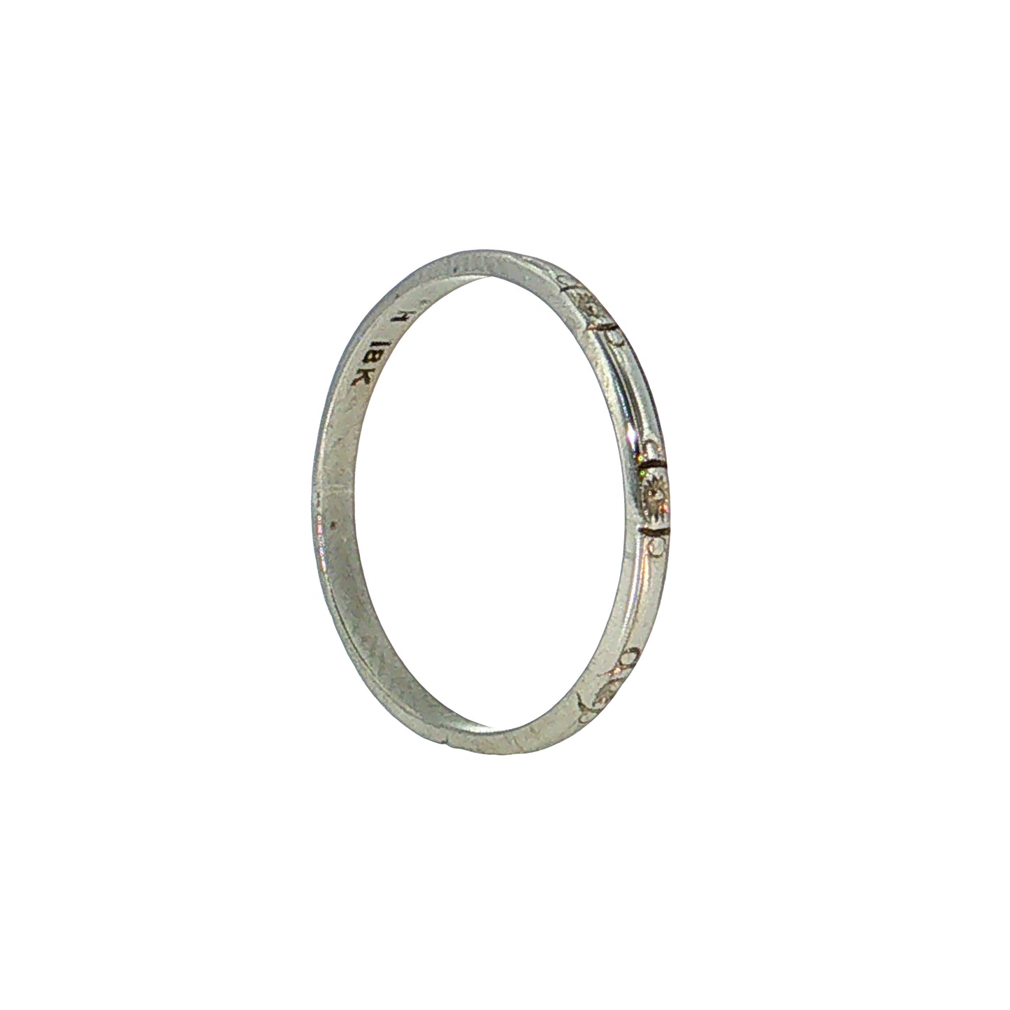 Antique Art Deco Orange Blossom Wedding Band 18k